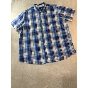 US Polo Assn. Blue Plaid Button Down Dress XLT Dress  Shirt  TALL